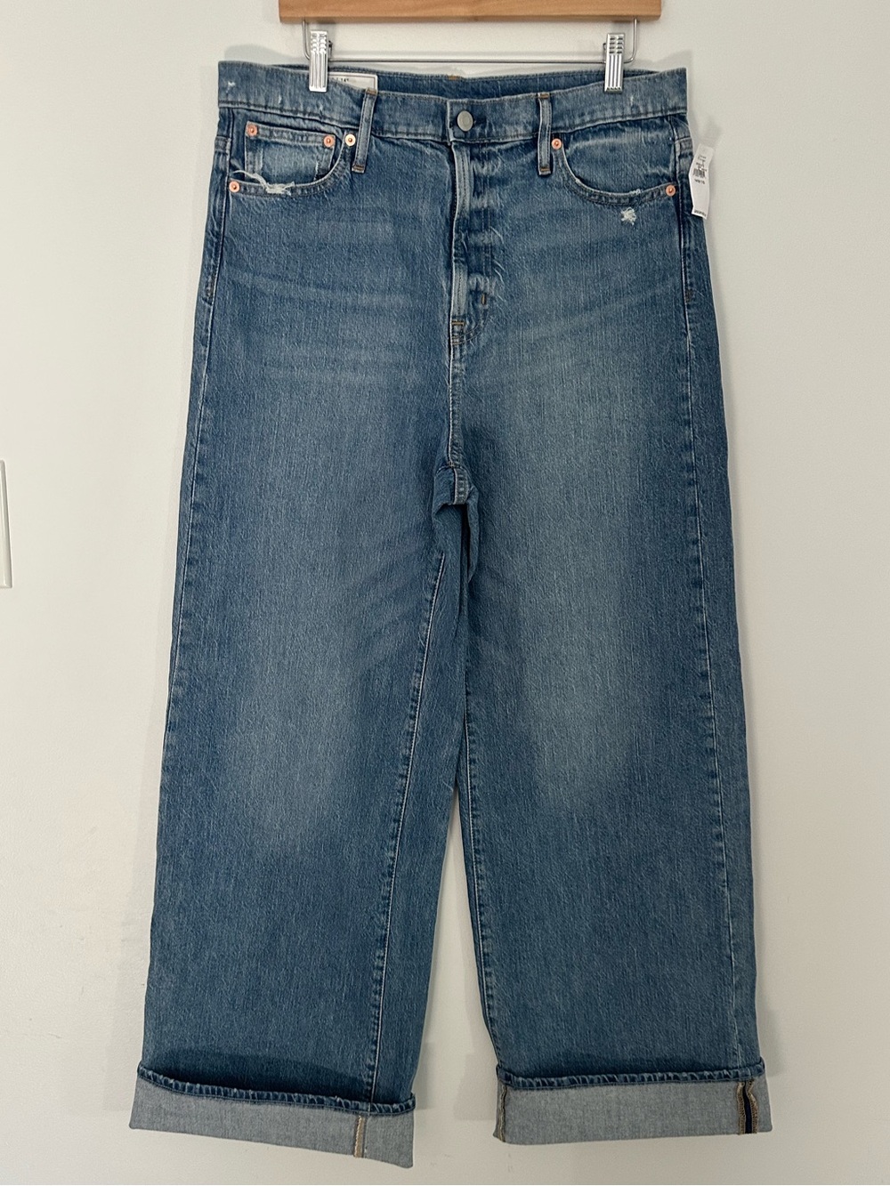 NWT GAP Sky High Rise‎ Wide-Leg Denim Jeans Size 32/14T
